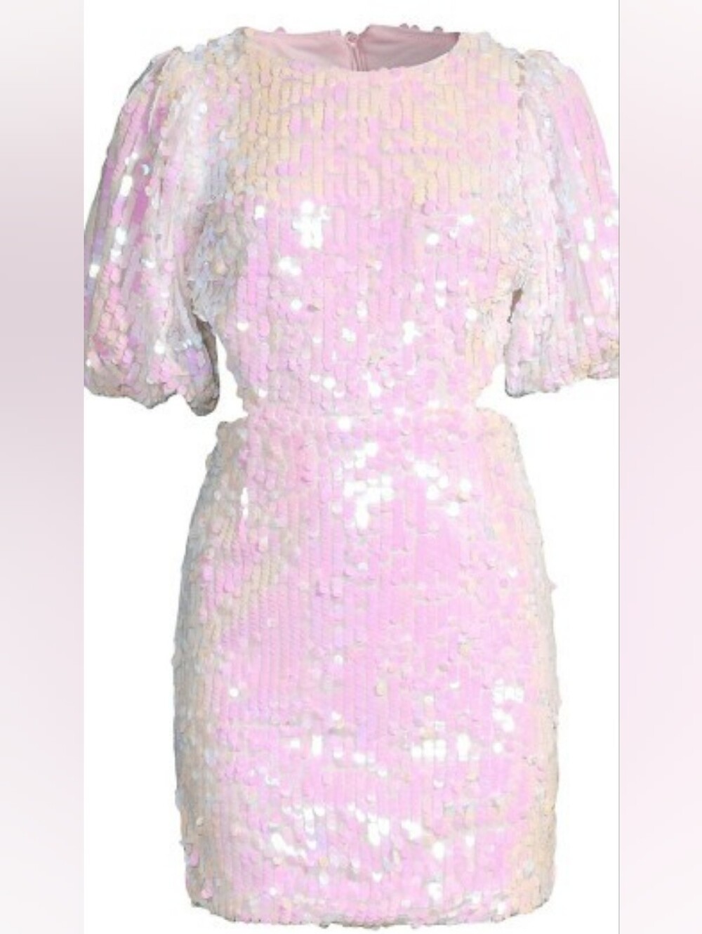 Bardot Pink Sequin Puff-Sleeve Mini Dress
